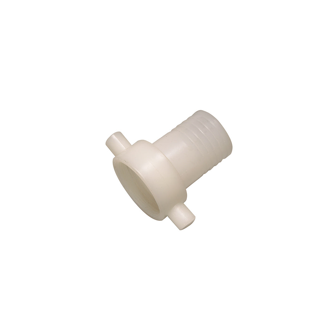 Hose tail c/w female BSP swivel - Polypropylene (white)
