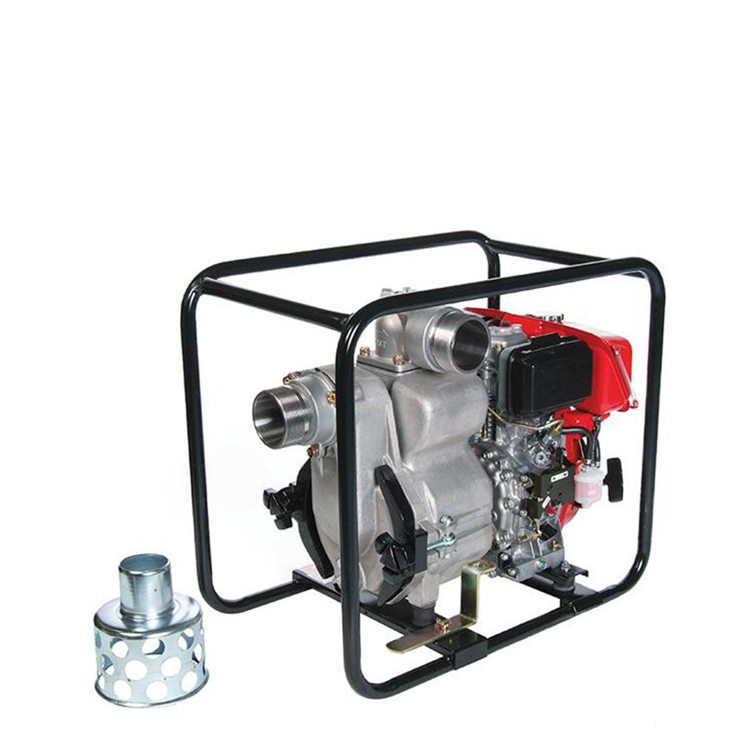 TED80RD Tsurumi Heavy Duty Trash Pump- pump housed within protective tubular steel frame