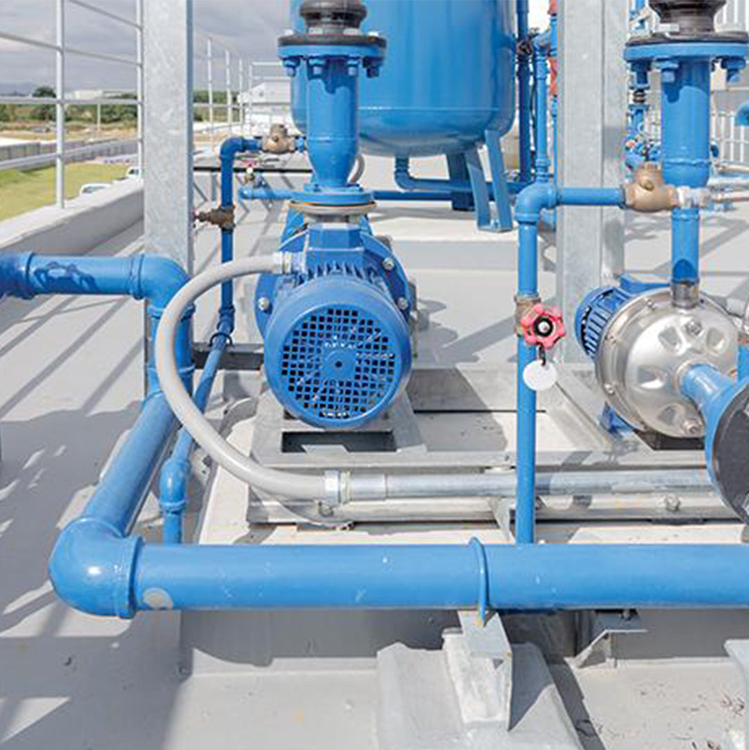 WX(M)-A Single Stage Centrifugal Pump- location shot, pump fitted to pipe system on fit