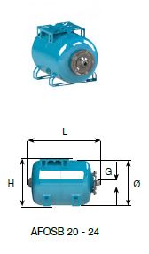 AFOSB20-24 Obart Select - Horizontal Pressure Vessel - blue steel